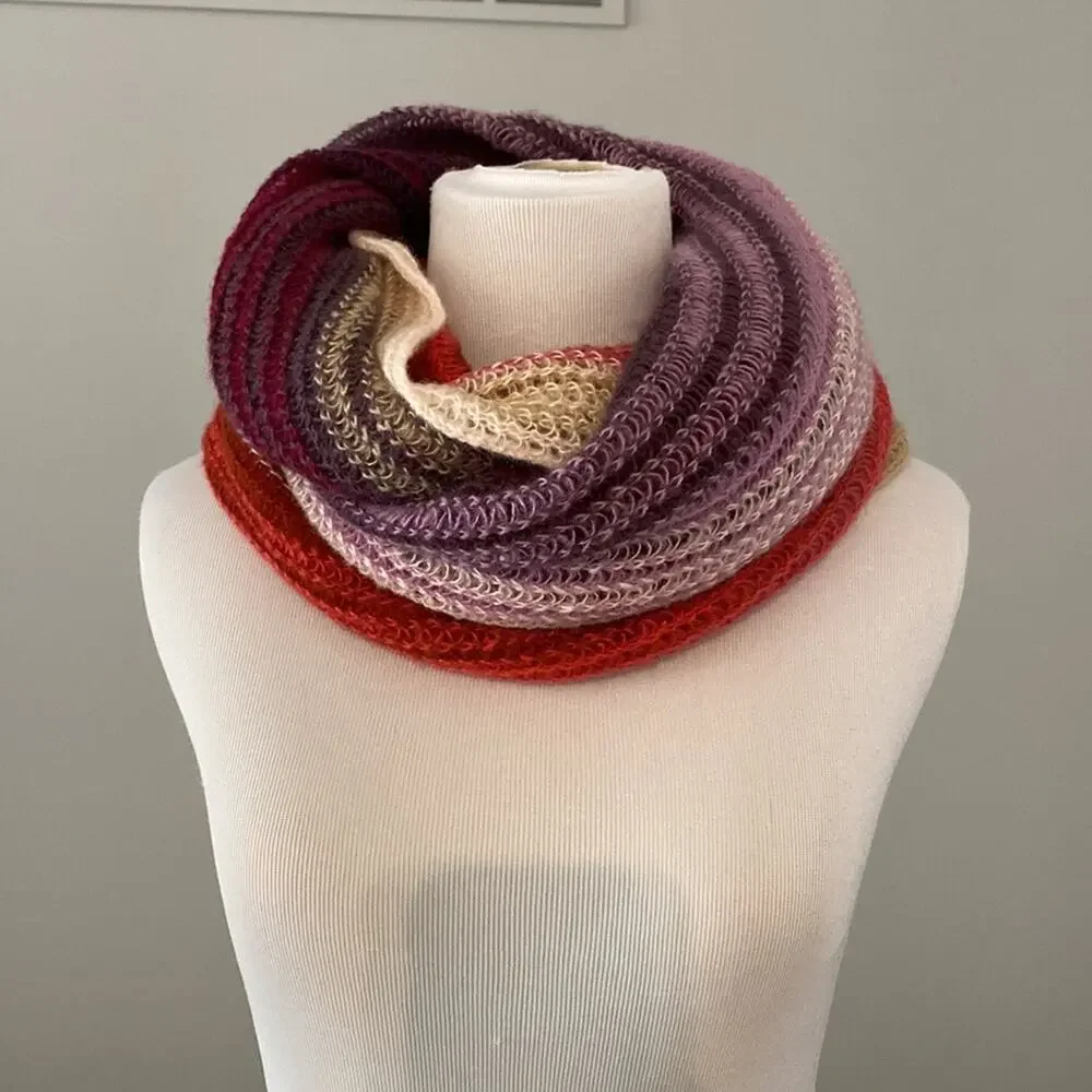 Stitch Fix Echo Design Loose Knit Striped Infinity Soft cozy scarf